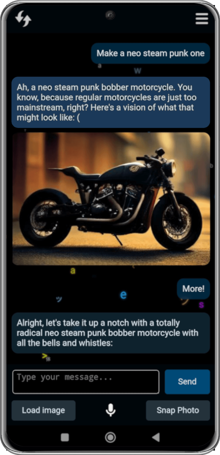 AI chatbot app screenshot